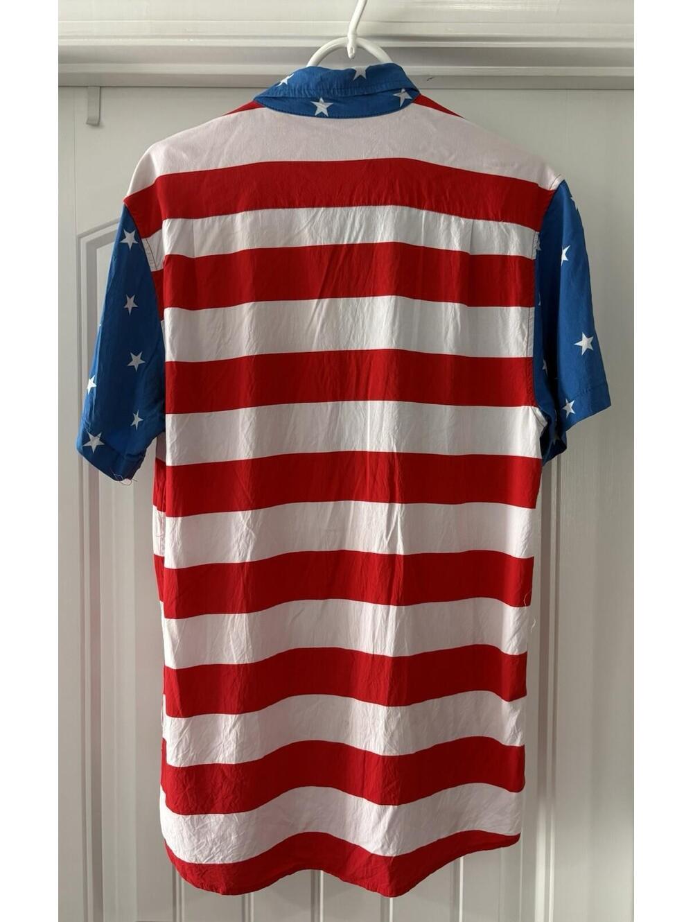 Tipsy Elves Large American Flag Button Down Shirt Memorial Day Fourth of July - Picture 2 of 10